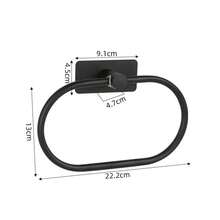 1 Set Matte Black Bathroom Hardware Set, Modern Minimalist Wall-Mounted Towel Bar, Towel Ring, Hooks And Toilet Paper Holder, Decorative Bathroom Accessories, Stainless Steel Towel Ring, Towel Rack, Towel Bar, Bathroom Hooks, Bathroom Shelf, Toilet Paper Holder, Storage Hooks, Hotel - Square Bottom Nail-free - View 19