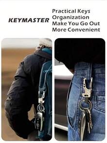 2 Packs Keychain EDC Keychain Keychain Bottle Opener Automatic Car Keychain Tactical Carabiner Keychain With Clip For Men Women Car Accessories Bag Charm School Cute Goth Y2k Christmas Gift Ideas - Multicolor - 查看 5