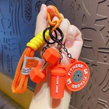 Personalized Fitness Style Barbell Dumbbell Keychain - Handmade Fitness Keychain Set, Fashionable Multi-Purpose Fitness Barbell Dumbbell Backpack Pendant Including Twist Rope, Barbell, Dumbbell, Water Bottle, Keychain. Suitable For Couples And Men & Women, Essential For Fitness Enthusiasts, Best Gift Choice For All Occasions. - Multicolor - View 9