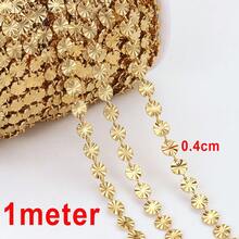 1m Fashionable Stainless Steel Embossed Round Disc Gold Chain, Sunflower Design, Suitable For DIY Necklace, Bracelet, Jewelry Making - Chain - View 16