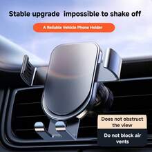 1pc Aluminum Alloy Gravity Car Phone Holder, Universal Air Vent Mount Smartphone Holder For Car - Air Outlet - View 3