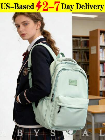 2026 New Arrival! Minimalist Large Capacity Women's Backpack - Aesthetic Laptop Backpack For College, Travel & Commute, Water-Resistant Multi-Compartment School Bag, Cute & Versatile Solid Color Backpack For Teens & Women.Minimalist Solid Color Campus Backpack For Teen Girls, 24L Large Capacity School Bag With Multi Compartments, Lightweight Durable Travel Laptop Backpack Fits 15.6 Inch Computer,  Backpack For Women, Business Casual Commuting Travel Backpacks, Cute Multi-Compartment Versatile Computer Daypack, Portable Campus School Bag For Junior High School And College Students, School Backpack, Elementary School, Middle School, High School, Back To School Bags, Waterproof, Lightweight, Classic Casual, Suitable For Teen Girls Women College Students, Teacher, Perfect For Back To School, First Day Of School, Middle School, High School,Large Capacity Backpack For Women Teens - Minimalist Laptop Backpack For School College (Perfect For Back To School!)