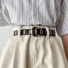 Fashionable Minimalist Leather Belt, No Buckle Needed, Black, Versatile For Jeans, Slim Design - New Style Ladies Fashion Belts - View 7