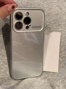 Ins 高端奢華水晶玻璃手機殼，適用 Apple 16 Pro Max、15、14 Pro、13、12、11，情侶款，男女通用，14、15 Pro Max 防震保護殼，熱銷爆款 - 銀色 - 查看 2