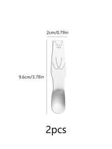2件套不锈钢甜点勺、酸奶燕麦勺、咖啡勺、冰淇淋勺、蛋糕碗罐装勺 - 銀色 - 查看 6
