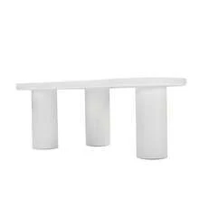 (Previous Reference: N625P256509510W) Irregular Cloud-Shaped Coffee Table, 107 Cm Long, 66 Cm Wide, 40.5 Cm High, MDF Top And PVC Legs, With Felt Pads - White - View 10
