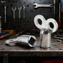 2个耐用锌合金散热器通风钥匙，兼容暖通空调控制和供暖系统 - 銀色 - 查看 12