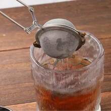 1pc Stainless Steel Tea Infuser Ball Filter, Handheld Mini Flour Sifter Sugar Sieve, Clip-On Tea Maker, High Quality Stainless Steel Tea Ball With Handle, For Tea Brewing - Multicolor - View 2