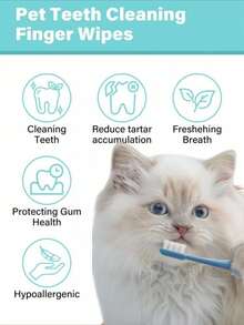 New Cute Pet Dual-Head Soft Bristle Toothbrush, For Cats & Dogs, Removes Tartar, Daily Oral Health Cleaning, Teeth Whitening