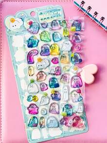 3D Embossed Rainbow Stickers, Suitable For Children, Cute Cartoon Animals, Underwater Creatures, Rabbit Family Stickers, Decorations - Gifts. Home Decor, Party Decorations, Birthday Gifts And Various Holiday Gifts, Fashionable. Fashion Item. Luxury. Sewing. DIY. Gifts For Friends Or Partners. - Multicolor - View 3