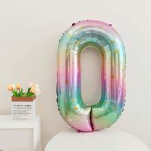 1pc 40-Inch 0-9 Gradient Rainbow Star Number Balloon, Vibrant Gradient Star Print Design, Suitable For Birthday, New Year, Anniversary, Holiday Party Decor, Birthday Number Balloon - Multicolor - View 15