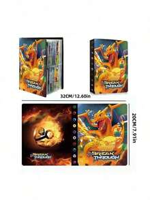 宝可梦卡牌收纳盒，4格卡牌收藏盒，卡册，可容纳多达120张各种类型的卡牌 - 彩色 - 查看 4