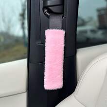 1/2件装汽车安全带肩垫毛绒纯色汽车安全带保护垫仿兔毛内饰配件 - 毛絨安全帶護肩 - 查看 15