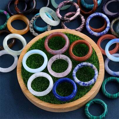 5/10/20/30 件套优雅天然水晶戒指托 - 珠宝配件，透明水晶球支架