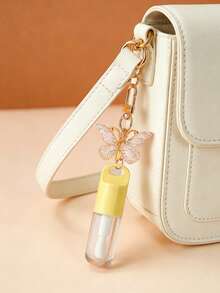 1pc 5ml Transparent Lip Gloss Tube With Butterfly Keychain Pendant,Butterfly Keychain Lip Gloss Refill Bottle,Clear Lip Gloss Tubes With Wand, Lip Oil Dispensing Tube,Portable Lip Gloss Dispenser Bottle Keychain/Bag Charm - Multicolor - View 9