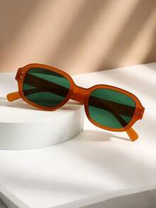 1副/2副复古欧美风男士圆脸方椭圆框时尚眼镜，适合外出、骑行、时尚穿搭等。 - 多色 - 查看 1