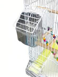 Acessório para gaiola de pássaros com porta de mola, comedouro suspenso, bebedouro para papagaio-tigre, alimentador para pássaros de estimação, acessórios para alimentação em gaiolas de pássaros. Observação: Adequado apenas para gaiolas com portas de mola. - Multicolorido - Ver 5