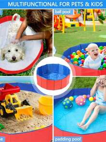 DeTODO Piscina Plegable Para Mascotas Bañera Antideslizante - Rojo - Ver 8