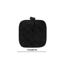 一套加厚耐热厨房烤箱手套 - 防滑手柄，可机洗，编织涤纶手套，适用于烹饪和烘焙 - 防滑手套 - 黑色 - 查看 17