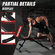 Máquina de press de bancaYagud Banco de pesas ajustable para entrenamiento en casa con mancuernas de inclinación estable de 362 kg para entrenamiento de cuerpo completo plegable rápido en 2 segundos - negro clásico - Ver 4