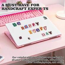 4/8/12张英文字母和数字符号贴纸套装，复古剪贴簿贴纸，装饰日记贴纸，剪贴簿用品套装，字母贴纸，适用于剪贴簿 - 彩色 - 查看 8