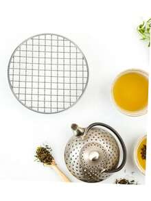 2 Packs Multi-Purpose Stainless Steel Barbecue Round BBQ Grill Net/Mesh/Rack/Grate/Steam Mesh (No Foot) (28cm /11.02inch) - Silver - View 9