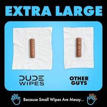 DUDE Wipes - Flushable Wipes For Adults - Unscented - 18 Count - Vitamin-E & Aloe - Septic And Sewer  (Pack Of 1) - 18 cái (Gói 1) - Xem 6
