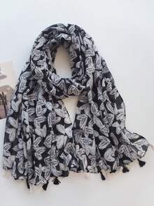 1pc Heart Print Fashionable And Stylish Women Scarf - Multicolor - View 1