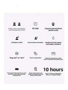 New Audifonos Bluetooth Airpro Pro3 Wireless Earbuds, ANC Active Noise Cancelling Personalized Spatial Audio Earbuds, Bluetooth 5.4 Headphones HiFi Stereo, Bluetooth Earbuds With Dual ENC Noise Cancelling Mic, IPX7 Waterproof In Ear Earphones, 48H Playtime, Magnetic Charging, LED Display, Comfort Ear Tips Included, Ear Buds For Pad Phone Workout Running Gaming Travel, White - Pro3降噪版 - 查看 8