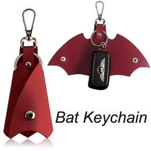 Genuine Leather Key Holder, Bat Keychain, Key Case, Faux Leather Key Pouch, Keychain, Wallet, Car Leather Key Organizer, Suitable For Various Keys, Protect Car And Motorcycle Keys - A - View 13