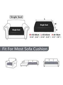 1pc Striped Plaid Sofa Seat Cushion Cover, All Season Modern Minimalist Stretch Sofa Slipcover, Scratch-Resistant, Anti-Slip, Dust-Proof, Washable, Suitable For Living Room, Bedroom, Study, Light Gray, Dark Gray - Light Grey - View 10