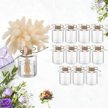 1/3/6pcs Plastic Vases, Bulk, Suitable For Centerpiece Decoration, Hyacinth Avocado Growth Vases, Small Bulb Flower Plant Containers, Suitable For Wedding Party Dining Table Decor (Straight Cylinder) - Transparent - View 6
