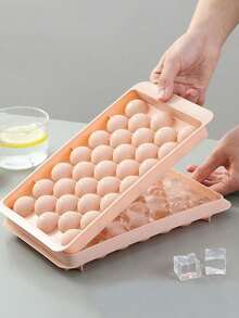 Khay làm đá tròn 33 ngăn có nắp và lỗ thoát nước, thích hợp cho việc tự làm đá tại nhà bếp, trang trí nhà cửa, tủ lạnh, máy làm đá, xô đựng đá, bộ đồ dùng mùa hè, cắm trại ngoài trời, trò chơi tiệc tùng. - Nhiều màu - Xem 6