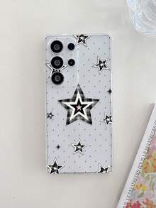 1个创意个性化格子粉色星星波点图案高透明手机壳，防摔防刮防指纹透明TPU软壳，摄像头镜头保护，兼容三星、Nothing、Pixel等品牌手机。 - 彩色 - 查看 5