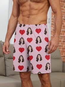 Printstory Customized Men's Shorts, Personalize With Any Pattern, Unique Custom Gift, Suitable For Family, Friends, Holiday Parties - Pink - View 3