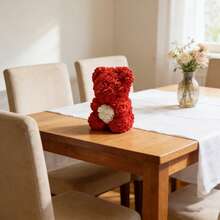 1 Gấu bông giả hình hoa hồng bằng xốp, cầm trái tim trắng, đồ chơi nhồi bông bằng nhựa, thích hợp làm quà tặng cho Ngày Valentine, Ngày của Mẹ, Kỷ niệm, Đám cưới, Sinh nhật, Giáng sinh, Lễ tốt nghiệp, Năm mới, cho người yêu, bạn gái, văn phòng, phòng khách, phòng ngủ, nhà bếp, khách sạn, tiệc tùng, trang trí. - Đỏ - Xem 8