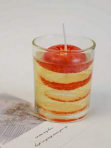 1pc Large Apple Cider Scented Candle, Fragrance Candle, Decorative Candle, Soy Wax Candle, Gift For Best Friend, Gift For Her, Winter Gift, Home Decor Candle - Multicolor - View 3