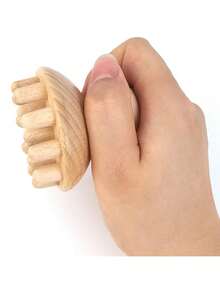 1个/2个装木制蘑菇形按摩器 | 手动木制理疗按摩工具，抗橘皮组织，木疗，淋巴引流，缓解肌肉紧张，全身适用 - 彩色 - 查看 4