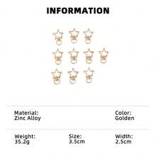 10pcs Minimal Star Shape Hooks Accessories, DIY Keychain Craft Materials - Yellow Gold - View 17