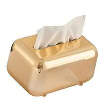 zxxSOPORTE DE CAA DE PAÑUELOS MAGNÉTICO DORADO PARA ORGANIZADOR DE ESCRITO DE OFICINA DE SALA DE ESTARcaja de oficina - como en la foto - Ver 3