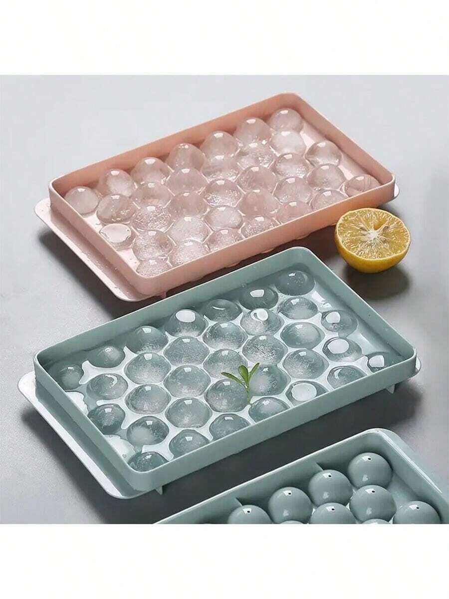 33pcs Reusable Plastic Round Ice Ball Mold, Suitable For Making Fruit Ice Balls, Creative Ice Cube Tray Summer Drink Tool - Multicolor - View 1