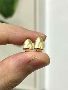 RACHELZ DIY 三件套亮面牙套嘻哈金银色上下牙套男女通用牙齿饰品万圣节角色扮演礼物 - 金色 - 查看 4