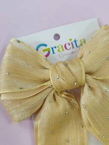 Organza Ribbon With Glitter Tips - Gold - View 6