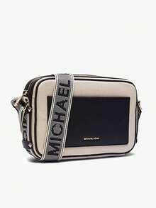 Michael Kors MAEVE Women's Small Crossbody Bag, Handbag, Shoulder Bag With Zipper And Wide Strap - Black and White - View 5