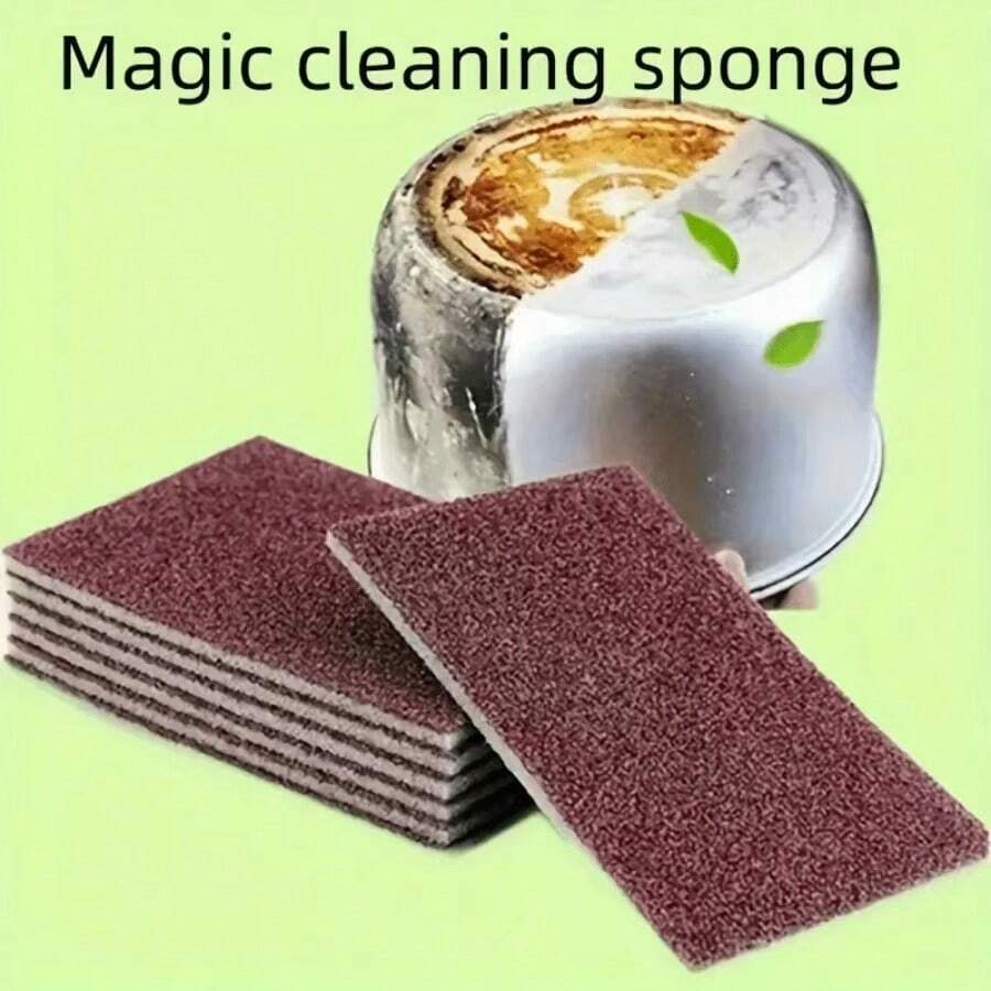 Magic Cleaning Sponge, Pot Bottom Cleaning Descaling Sponge, Rust Removal Sponge, Dish Washing Sponge Block, Cleaning Cloth, Decontamination, Cleaning Supplies, Cleaning Tools, Back To School Supplies, Kitchen Supplies, Bathroom Supplies, Home Supplies, Household Supplier - Brown - View 1