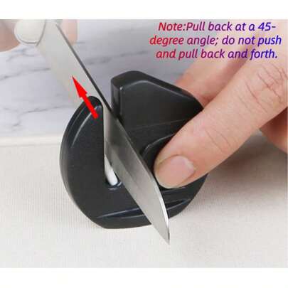 1pc Portable Mini Knife Sharpener - No Power Needed. Creative Compact Sharpening Tool With Ceramic Whetstone And Ergonomic Handle. Quick And Easy Knife Sharpening. Compact Plastic Design. Ideal For Outdoor, Camping And Kitchen Use. A Great Gift For Family And Friends.