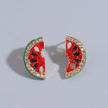 1 Pair Fashion Simple Small Exquisite Elegant Fresh Sweet Watermelon Women's Spring Summer Earrings, Buy One Get One Free Or Buy One Get Three Free - Đỏ - Xem 2