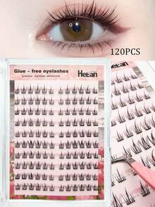 120 Clusters DIY Self-Adhesive Lash Clusters, Natural Comic Style Lashes, Beginner-Friendly For Daily Makeup & Holiday Celebrations. - C - View 1