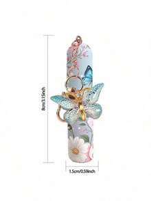 1/2pcs Crystal Butterfly Pendant Perfume Sub-Bottling, With Keychain Flower Butterfly Print Pattern Cosmetic Bottle, Women'S Bag Pendant, Bottom Filling Perfume Sub-Packaging Tool, Birthday Gift For Family And Friends, Holiday Gift, Suitable For Travel Portable 5ml - Nhiều màu 2 - Xem 4