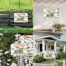 1pc Customizable Farmhouse Metal Sign, Vintage Carrot Patch & Easter Bunny Design, Personalized Holiday Wall Decor, 8x12 Inch Holiday Wall Sculpture, For Home And Outdoor Use - Multicolor - View 4